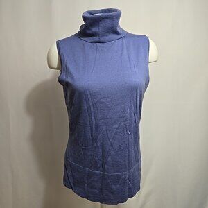 Lafayette 148 Turtleneck Sweater Womens Size Medium Lavander Super 120s Wool